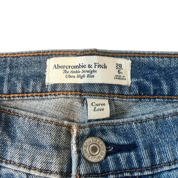 Abercrombie & Fitch The Ankle Straight Leg Jeans Ultra High Rise Size 28 - Picture 2 of 5